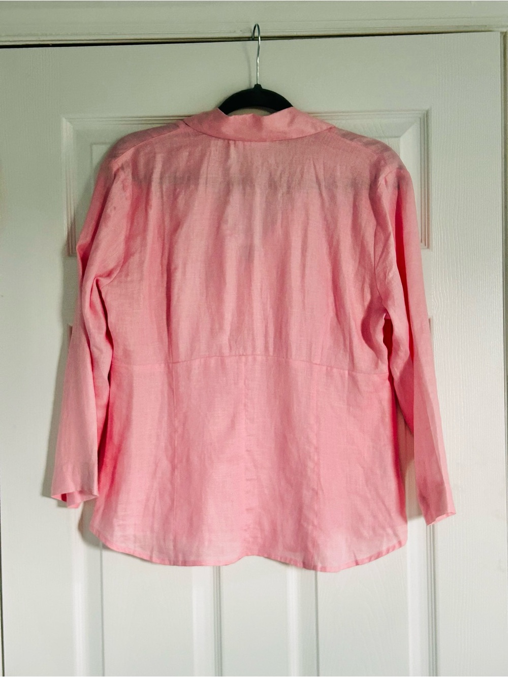 MAKE OFFER - Ann Taylor LOFT Soft Pink Collared Pintuck Peasant Top - Picture 3 of 3